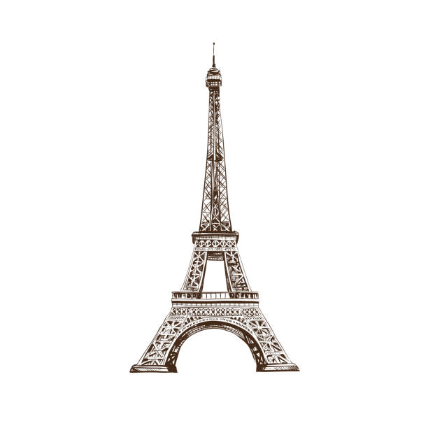 eiffelturm, paris. frankreich. vektor-illustration - eifelturm stock-grafiken, -clipart, -cartoons und -symbole