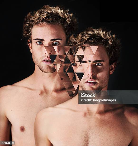 Foto de Split Personalidade e mais fotos de stock de Pessoas - Pessoas, Pixelado, Esquizofrenia