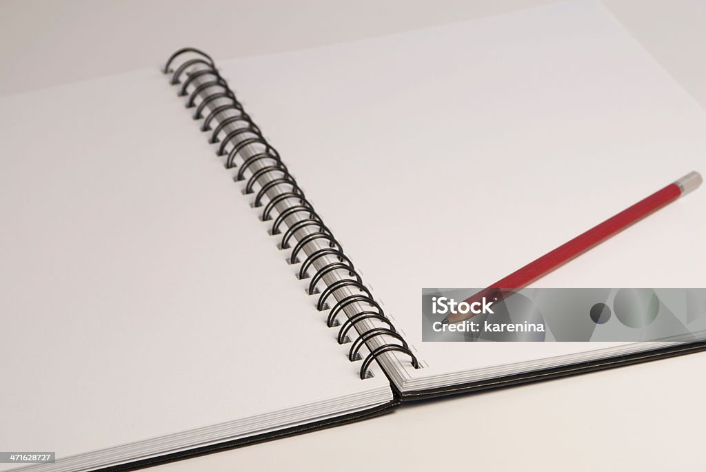 sketch pad Open notebook with blank white pages Blank Stock Photo