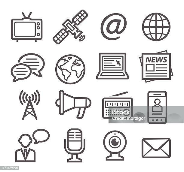 Media Icons Stock Illustration - Download Image Now - Newspaper, The Media, Icon Symbol