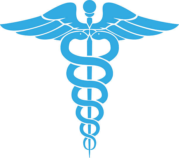 kaduceusz symbol medycyny - symbol medycyny stock illustrations
