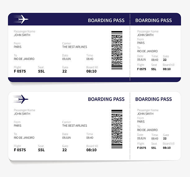 пакет услуг «boarding pass» - airplane ticket stock illustrations