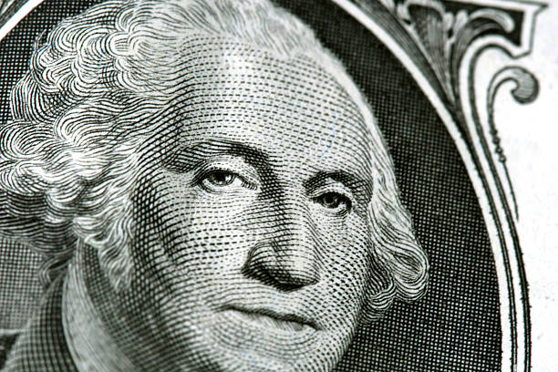 george washington - close up one dollar bill history finance imagens e fotografias de stock