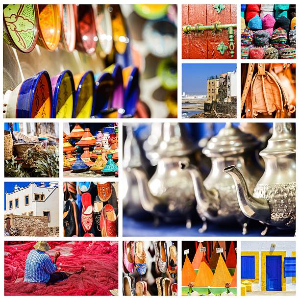 composition of objects or typical places of morocco - sale stok fotoğraflar ve resimler