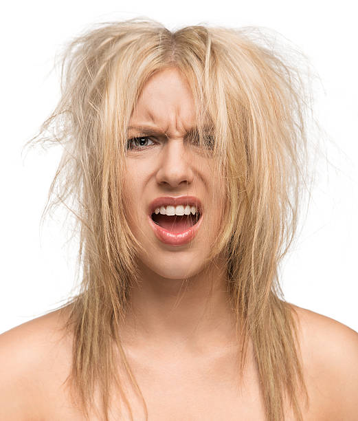 mauvais jour de cheveux - beauty beautiful tired blond hair photos et images de collection