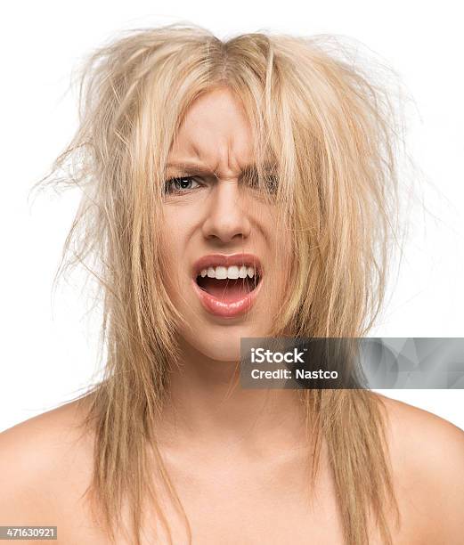 Bad Hair Day Stock Photo - Download Image Now - Tangled Hair, Women, One Woman Only