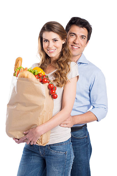 istock Young Couple With Grocery Bag 471632673