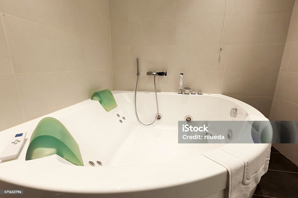 Big hot tub in bathroom 2015 Stock Photo
