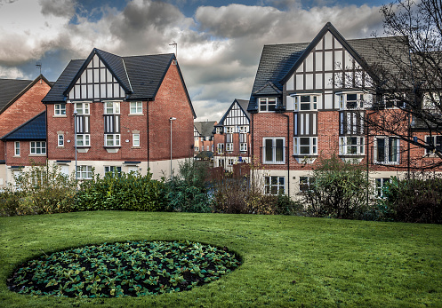 Brand new mock tudor town houses in Northwich, Cheshire England.