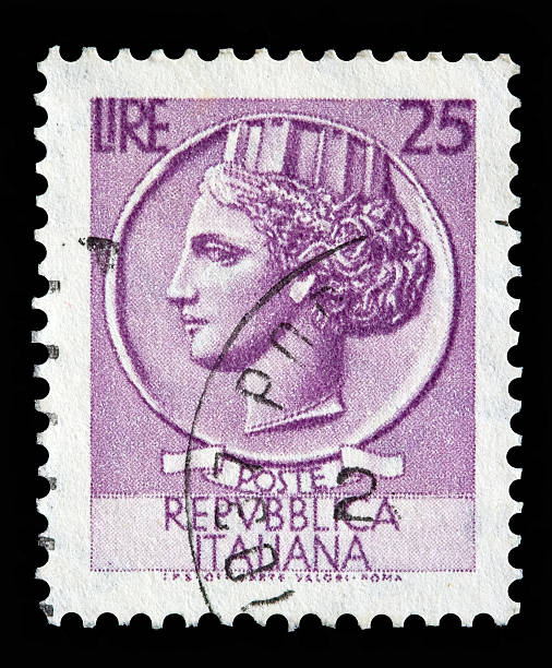 istock Italy postage stamp Turrita serie. 25 Lire 471633687