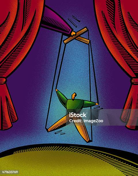 Man Stringed Puppet Man Hung On Strings Like A Puppet Stock Illustration - Download Image ...