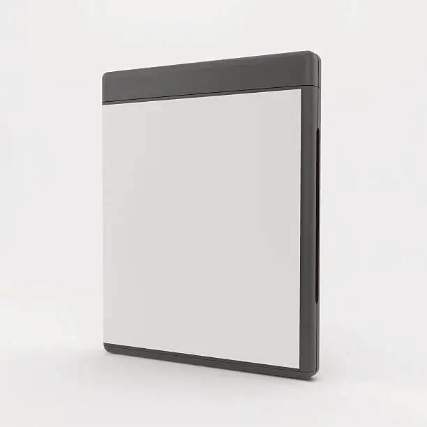 Vector illustration of Blank DVD-case or CD-case. 3d vector illustration.