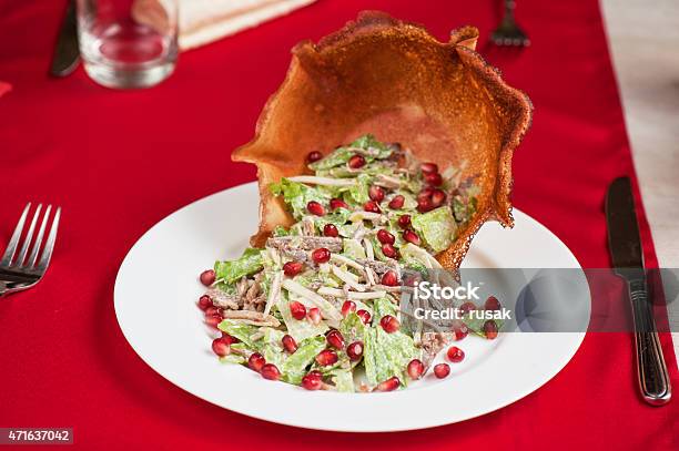 Meat And Pomegranate Salad Stock Photo - Download Image Now - 2015, Beef, Chicken Meat