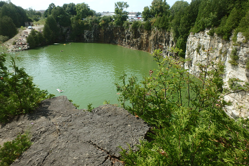 The center of attraction at Elora Gorge Conservation Area is Elora Quarry or a \
