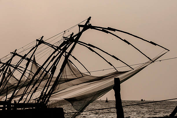 Chinese fishing nets, Fort Kochi stock photo