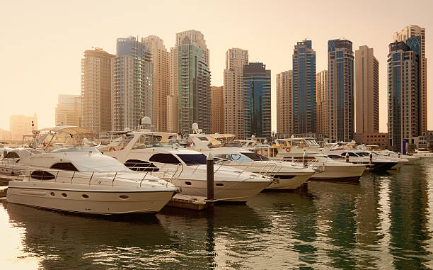 istock Skyscrapers and Yachts in Dubai Marina During Sunset 471637537