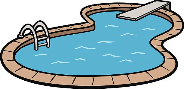 Vector illustration of Vector art of an in ground swimming pool