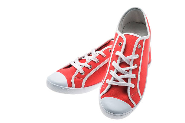 istock Red canvas shoes or sneakers 471639585