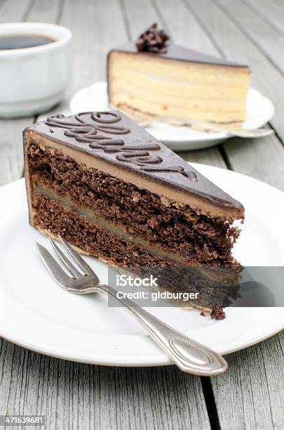 Selection Of Chocolate Cakes Stock Photo - Download Image Now - Sachertorte, Hotel Sacher, Cafe