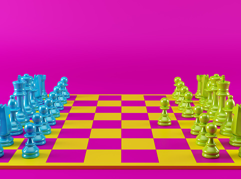 Chess Board In Color Colorful Chess Board Stock Photo - Download Image Now - Blue, Board ...