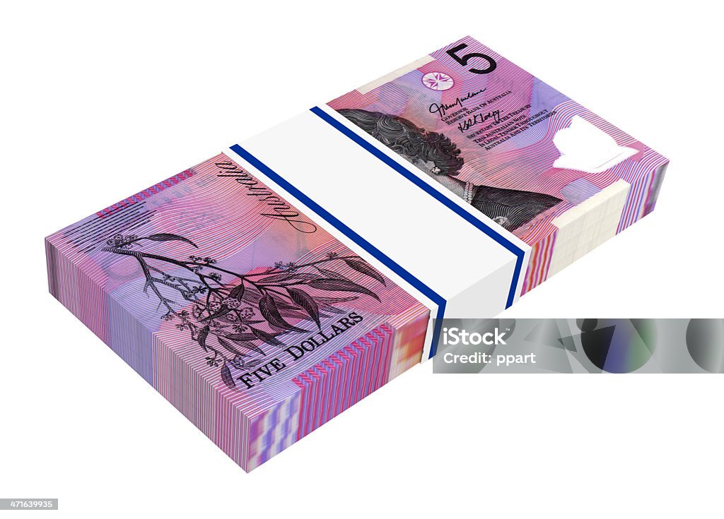 スタックの 5 ドル紙幣 - オーストラリアのロイヤリティフリーストックフォト