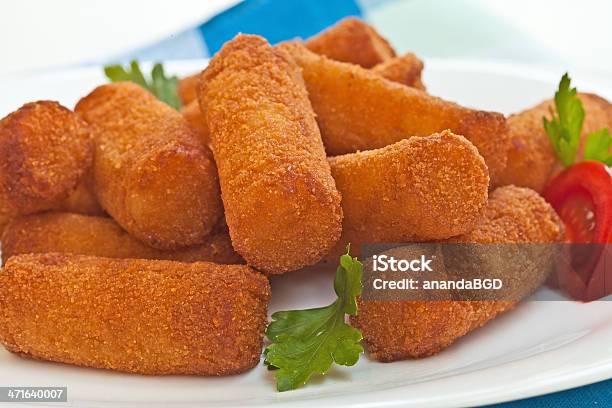 Potato Croquettes Stock Photo - Download Image Now - Croquette, Breaded, Cooking Oil