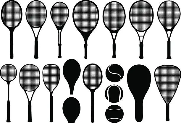 Vector illustration of Tennis rackets