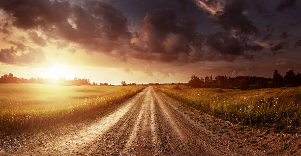 istock Country Landscape - fields in the sunset sky 471643083