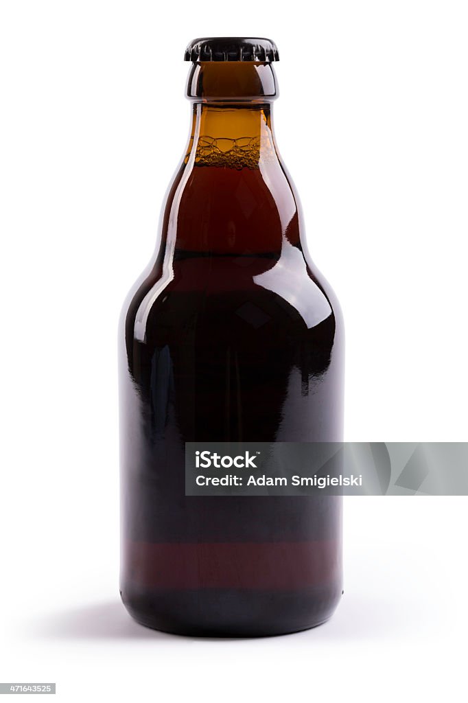 beer (clipping path) dark beer bottle on white background; with clipping path Bitter Ale Stock Photo