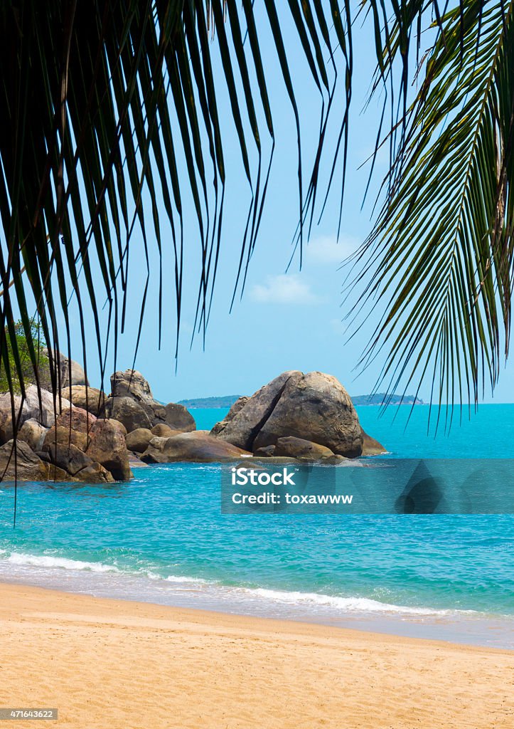 Rocky coastline on Samui Island Rocky beach in Samui Island, Thailand 2015 Stock Photo