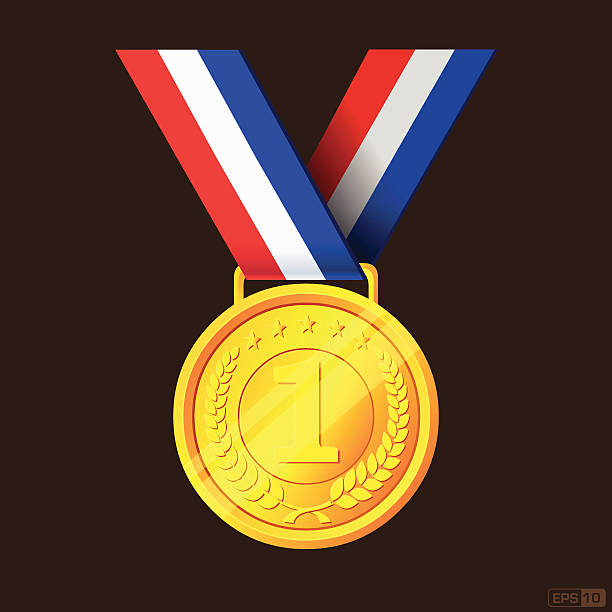 Gold Medal Or First Prize Gold Medal or First Prize in vector illustration. metal laurel wreath stock illustrations