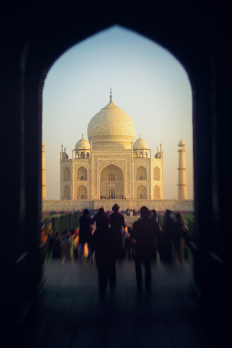 Taj Mahal, Agra, India in the lights of the rising sun