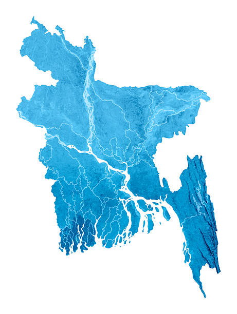 bangladesh topographic mapa aislado - bangladesh map fotografías e imágenes de stock