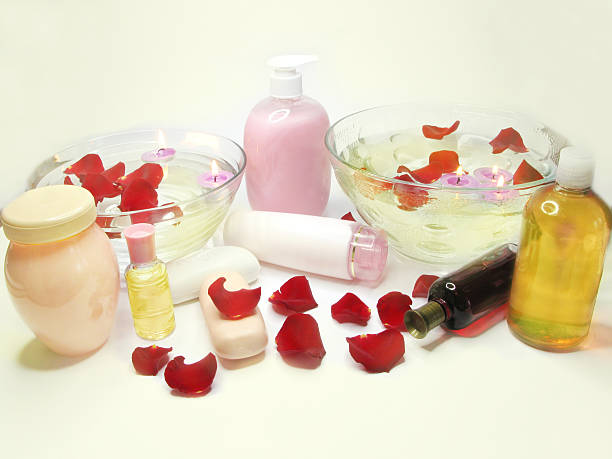 istock spa bowl with rose petals and cremes 471650939