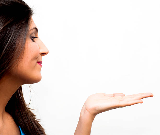 istock Beautiful  Woman  With His Open Hand 471651990