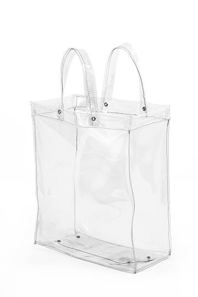 Empty Transparent Shopping Bag stock photo