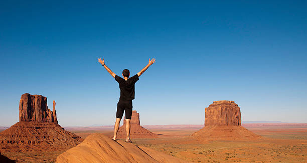 istock Happiness with arm raised on Tribal National Park 471653435
