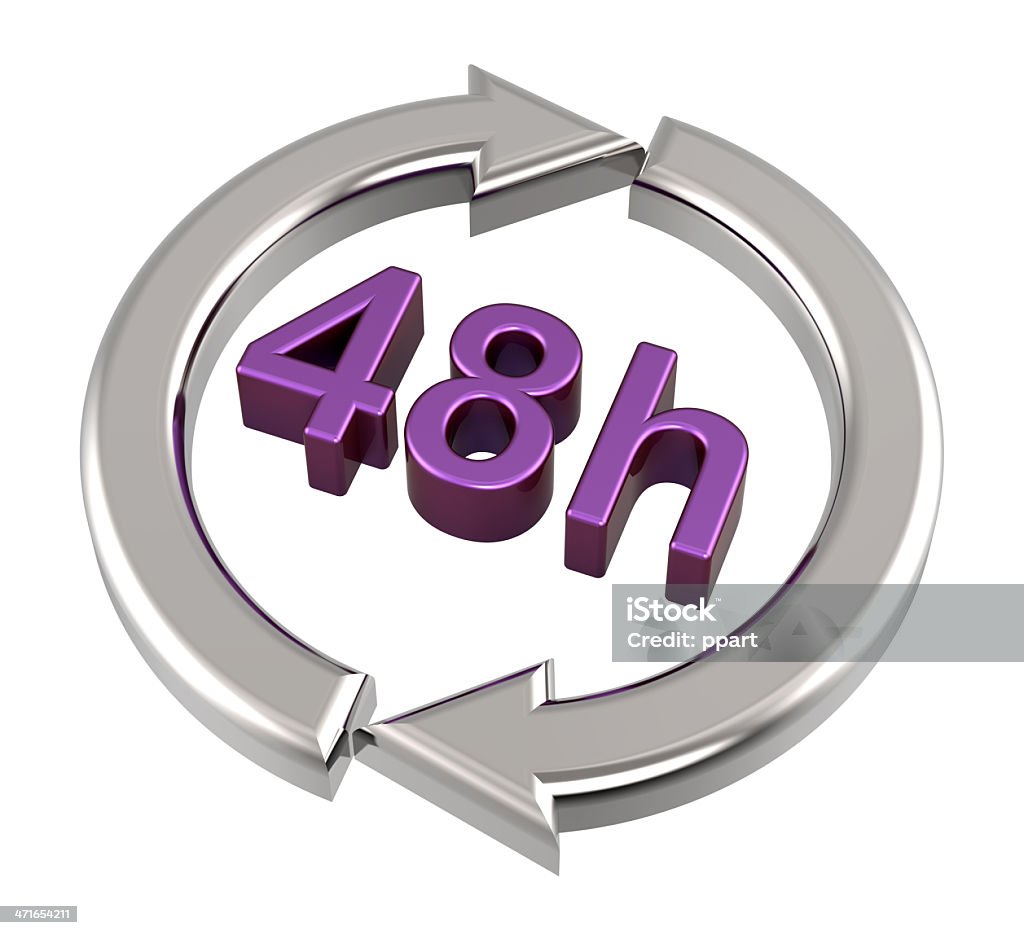 Sign of 48 hours delivery Computer generated 3D photo rendering. Accessibility Stock Photo