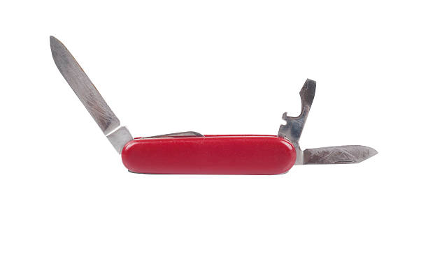 istock Old red swiss knife 471654778