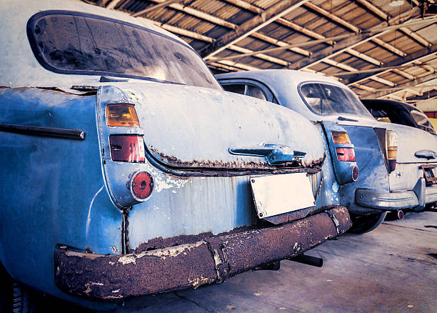 istock Old cars in the garage 471655240