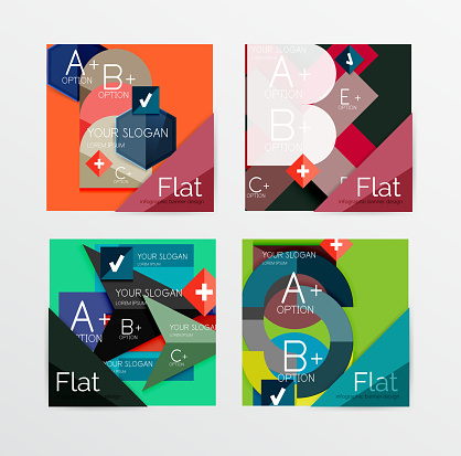 Info Banner Flat Modern Info Banner Set Stock Illustration - Download Image Now ...