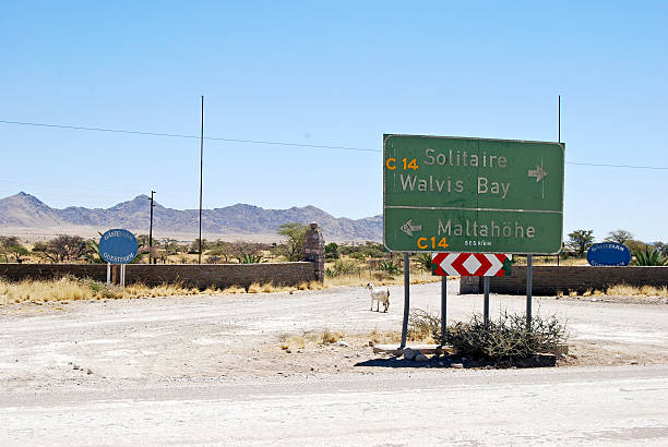 Road through Namib Naukluft Desert to Sossusvlei, Namibia Africa Road through Namib Naukluft Desert to Sossusvlei, Namibia Africa horizon over land stock pictures, royalty-free photos & images