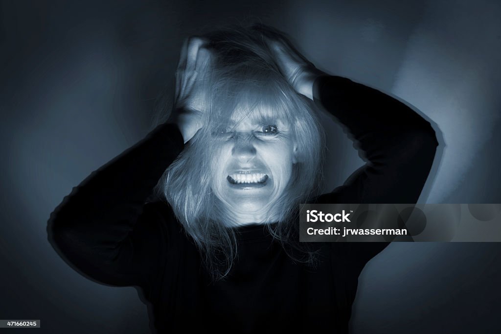 Deranged doentes mentais mulher - Foto de stock de Adulto royalty-free