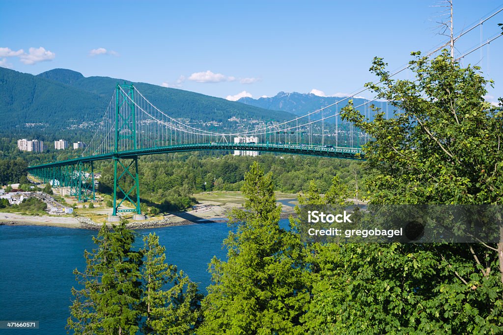 Lions Gate Bridge a Vancouver, Columbia Britannica - Foto stock royalty-free di Acqua