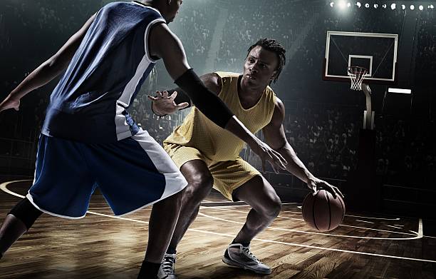 istock Retro basketball game moment 471660808