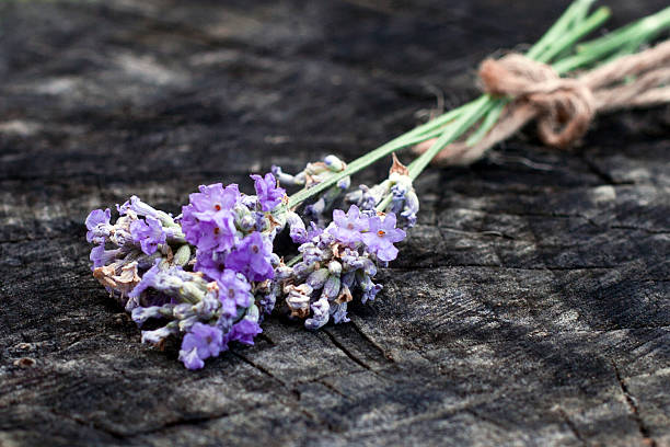 Lavender bundle on the wooden stock