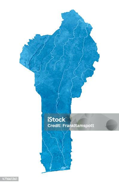 Benin Topographic Karte Isoliert Stockfoto und mehr Bilder von Afrika - Afrika, Benin, Blau