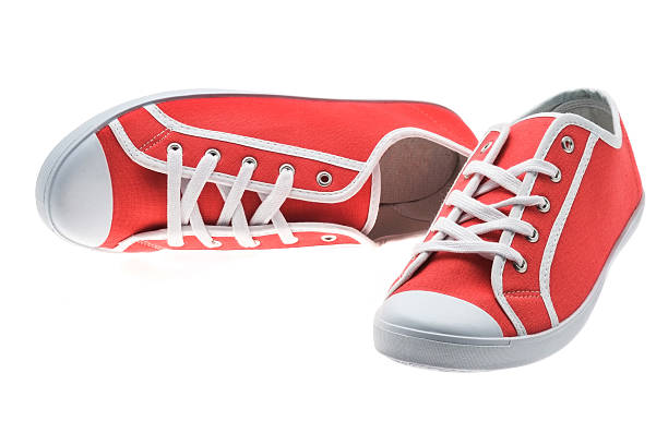 istock Red canvas shoes or sneakers 471661393
