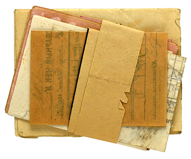 old yellowed documentos - police statement fotografías e imágenes de stock