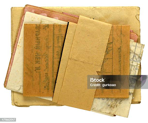 Stary Yellowed Dokumentów - zdjęcia stockowe i więcej obrazów Zeznanie na policji - Zeznanie na policji, Akta, Powrót do retro
